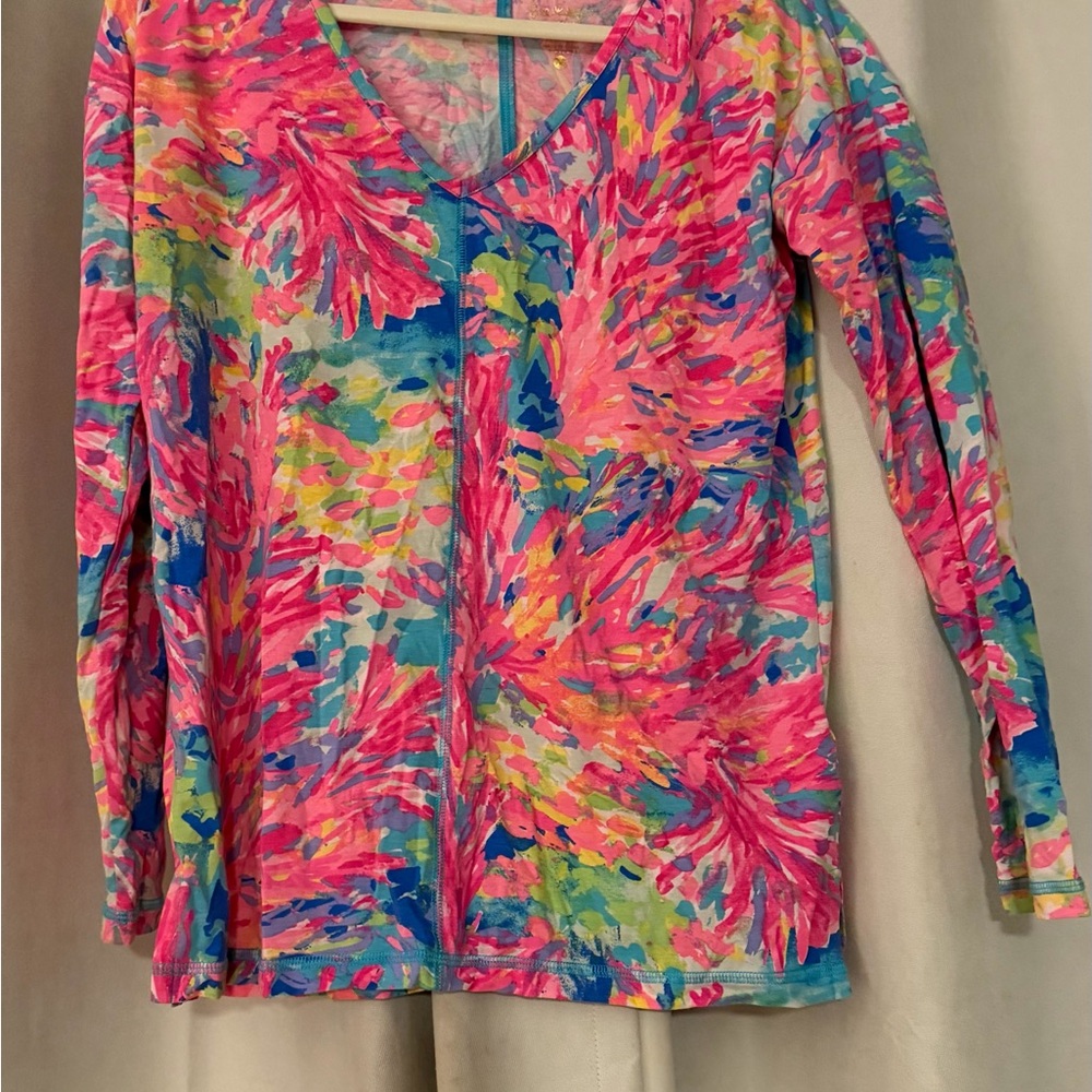 Lilly Pulitzer Luxletic Treena Top Multi Palm Beach Coral
